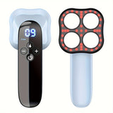 Massagers: Rechargeable Handheld Massager With 4-Point Head(Blue)