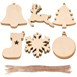Christmas Decorations: DIY Wooden Christmas Tree Ornaments Craft Set (60pcs)