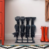 Shoe Storage: Black Metal Shoe Rack Organizer for Entryway