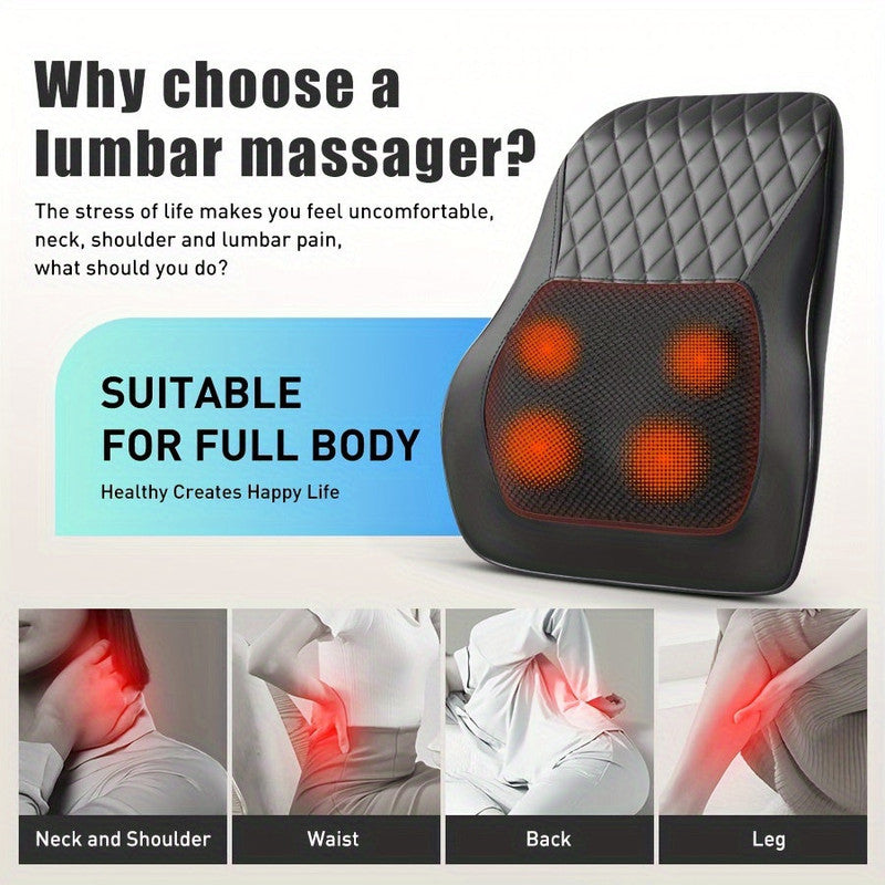 Heated Neck & Back Massager Pillow