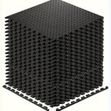 Gym Mats: Interlocking Black EVA Fitness Mats Set (20pcs)