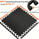 Gym Mats: Interlocking Black EVA Fitness Mats Set (20pcs)