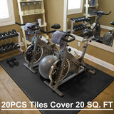 Gym Mats: Interlocking Black EVA Fitness Mats Set (20pcs)