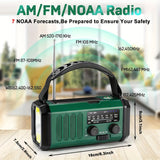 10000mAh Solar-Powered Emergency Radio with Flashlight