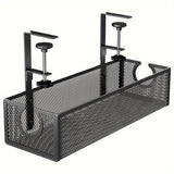 No-Drill Wire Organizer Under-Desk Cable Tray
