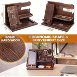 Desk Accessories: Wooden Desk Organizer Phone Docking Station Stand