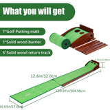 Golf Training Aids: Golf Putting Mat with 2-Hole Training Design