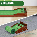 Golf Training Aids: Golf Putting Mat with 2-Hole Training Design