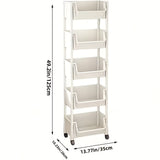 Bookcases & Shelves: Mobile Bookshelf Office Cart (5-Tier)