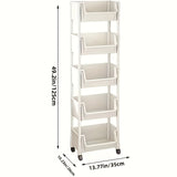 Bookcases & Shelves: Mobile Bookshelf Office Cart (5-Tier)