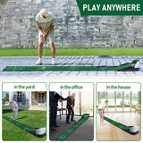 Golf Putting Mat Set with Ball Return System