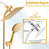 Shower Heads & Screens: Golden Rainfall Shower Head Handheld Combo Set