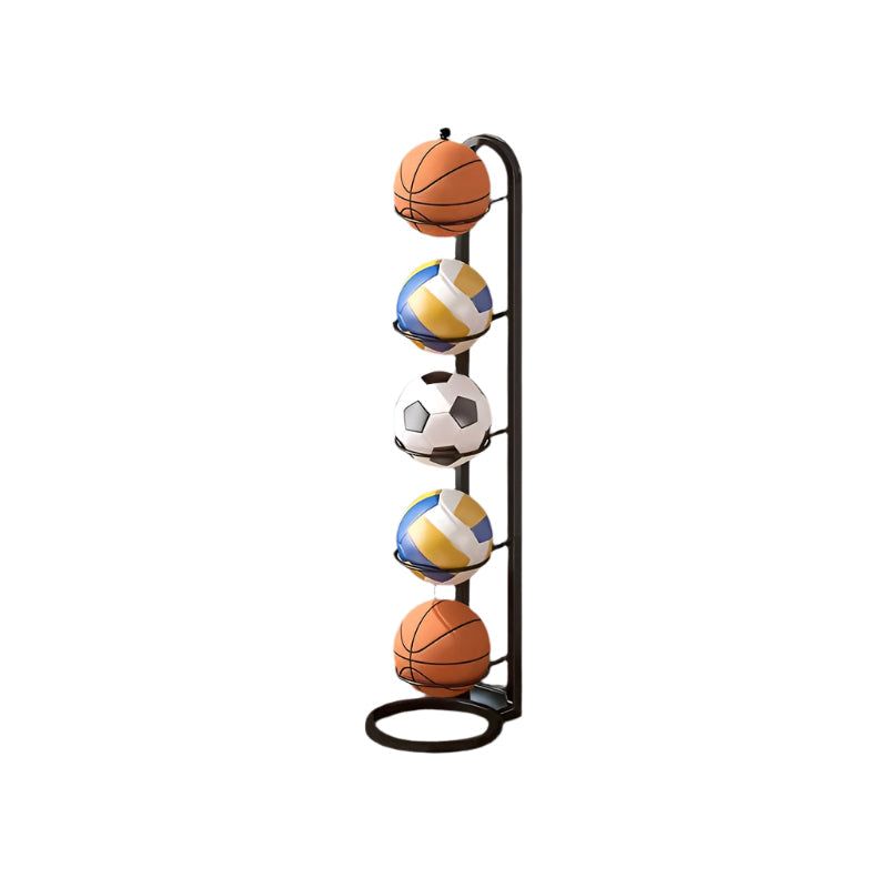 Basketball & Basketball Accessories: Metal Sports Ball Rack Organizer Stand (5-Tier)