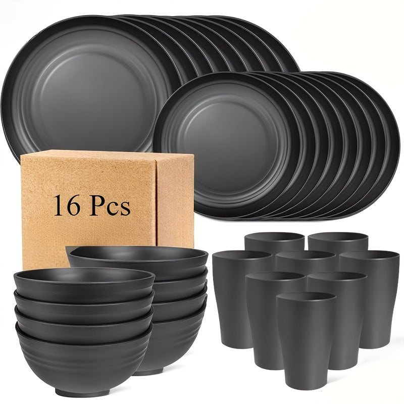 Disposable Cutlery: Shatterproof Tableware Set for Camping & Home (16pcs)