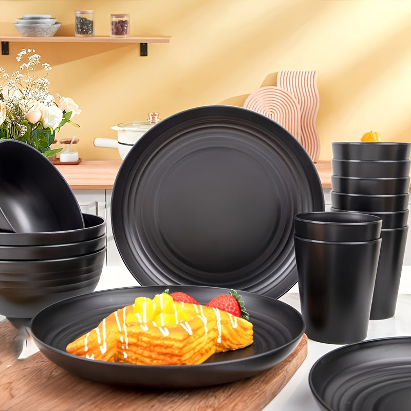 Disposable Cutlery: Shatterproof Tableware Set for Camping & Home (16pcs)