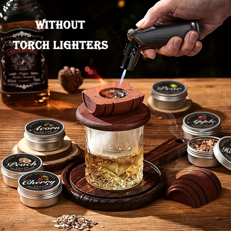 Drinkware: Whiskey Smoker Kit with 6 Wood Flavors & Accessories