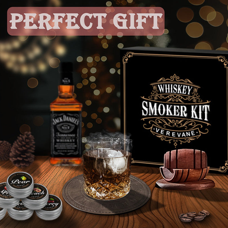 Drinkware: Whiskey Smoker Kit with 6 Wood Flavors & Accessories