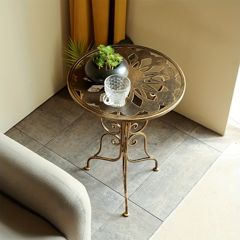 Vintage Metal Scrollwork Side Table