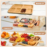 Cutlery: Bamboo Cheese Tray with Acrylic Lid