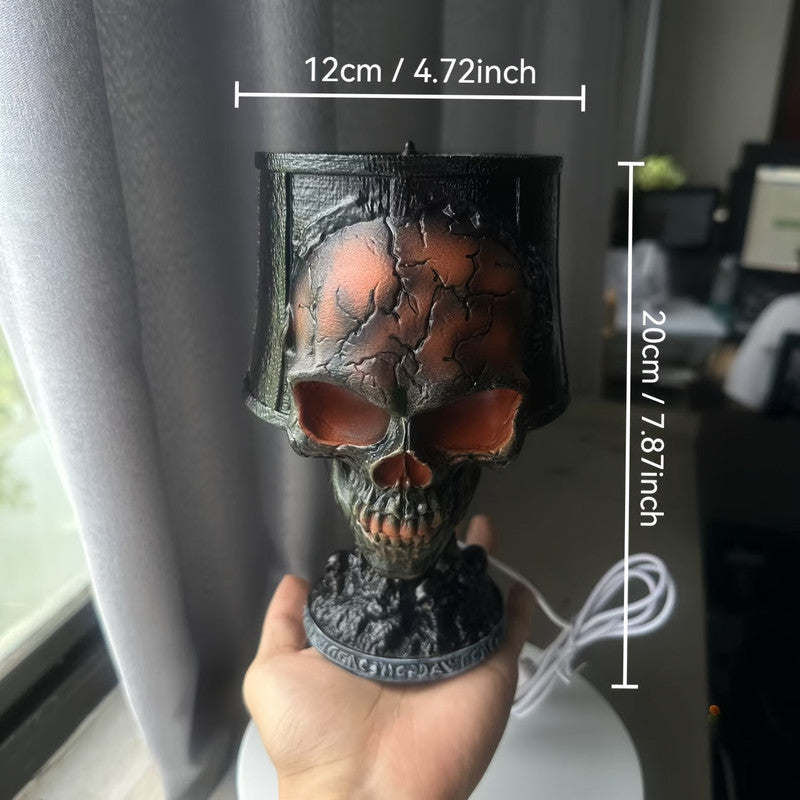 Table Lamps: Lava Skull Lamp USB Halloween Night Light