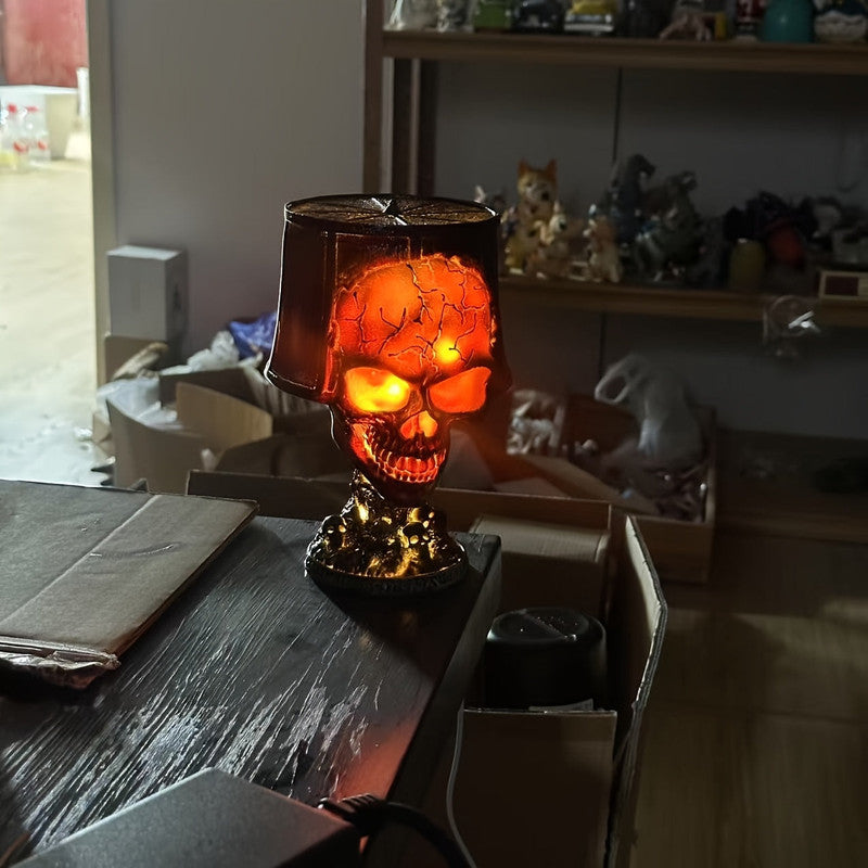 Table Lamps: Lava Skull Lamp USB Halloween Night Light
