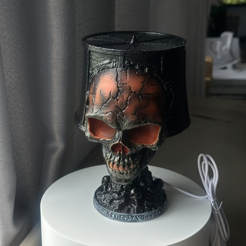 Table Lamps: Lava Skull Lamp USB Halloween Night Light