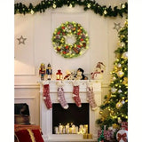 Christmas Wreaths & Garlands: Christmas Wreath Pre-Lit Pine Cone LED Decoration