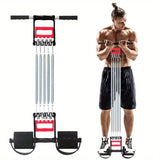 Gym Equipment & Accessories: 1Pc Multifunctional Spring Pedal Puller Fitness Tensioner(Black)