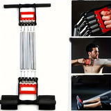 Gym Equipment & Accessories: 1Pc Multifunctional Spring Pedal Puller Fitness Tensioner(Black)