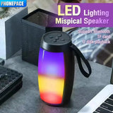 Audio Speakers: LED Lights Speaker with Powerful Bass Black