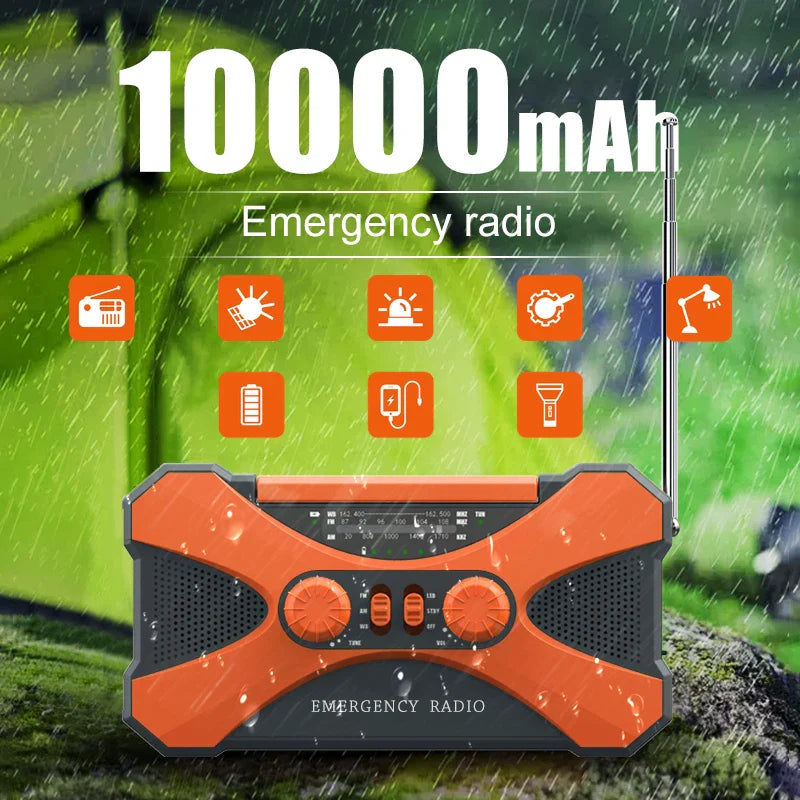 Emergency Hand Crank Solar Radio Orange
