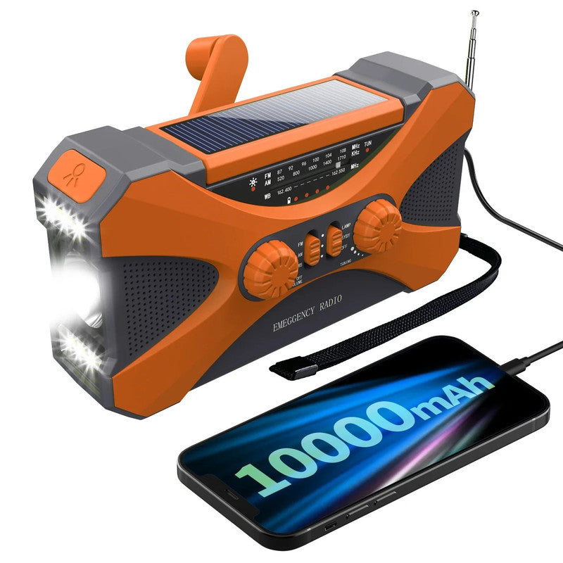 Emergency Hand Crank Solar Radio Orange