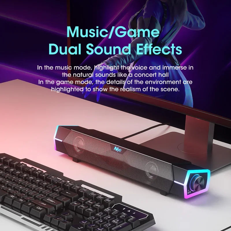 Computer Bluetooth RGB Light Speaker Black