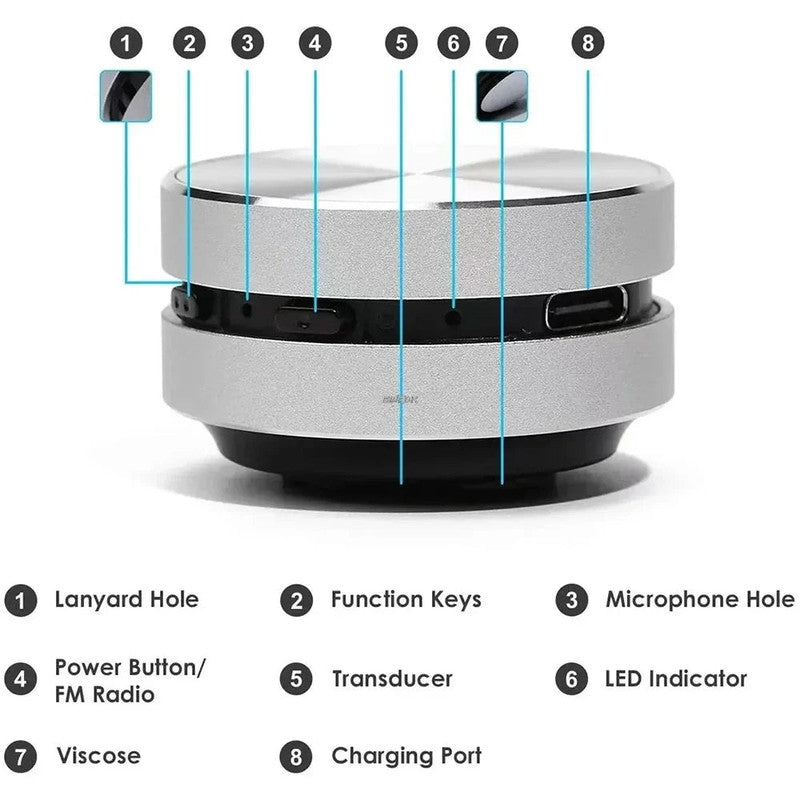 Bluetooth Speakers: Bone Conduction Bluetooth Speaker Silver