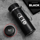 Drinkware: 1L Thermos Bottle with LED Temperature Display Black
