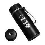 Drinkware: 1L Thermos Bottle with LED Temperature Display Black