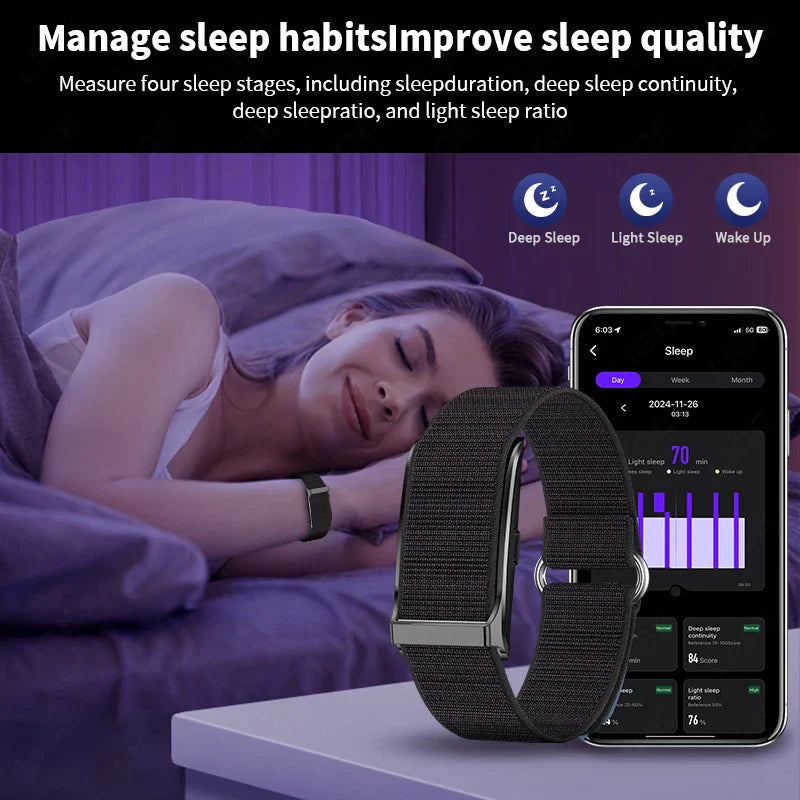Smart Fitness Bracelet with 24H Heart Rate Black
