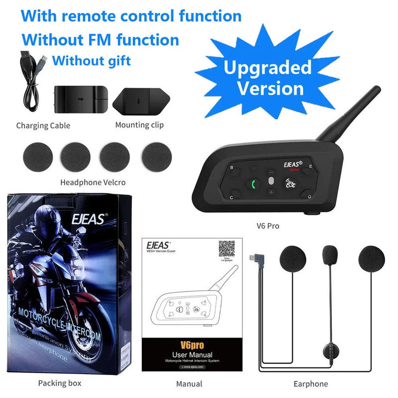1200M Bluetooth Motorcycle Helmet Intercom Headset