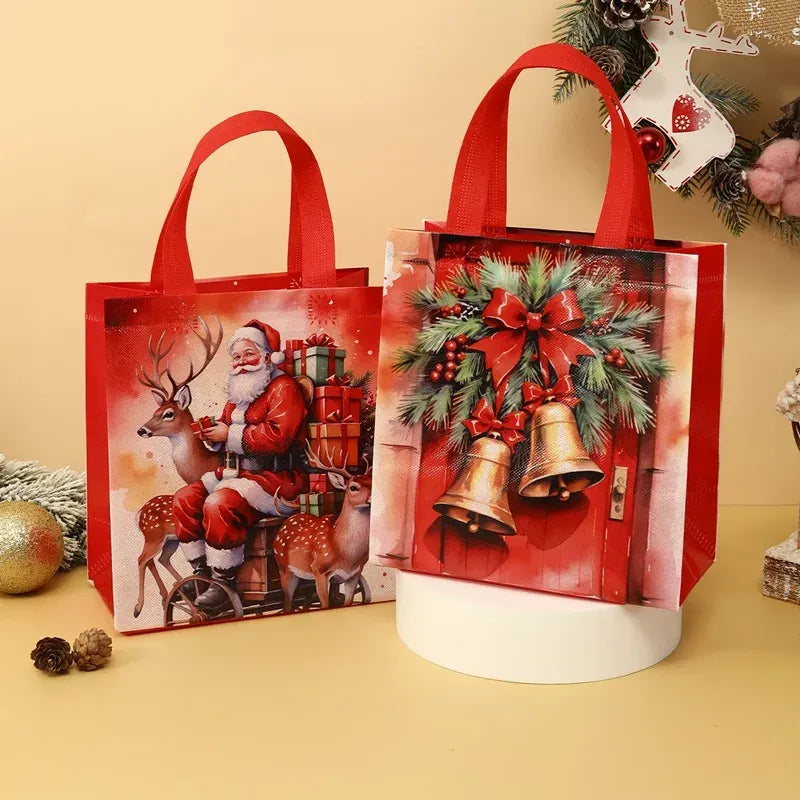 4pcs Christmas Non-Woven Santa Claus Gift Bags Set