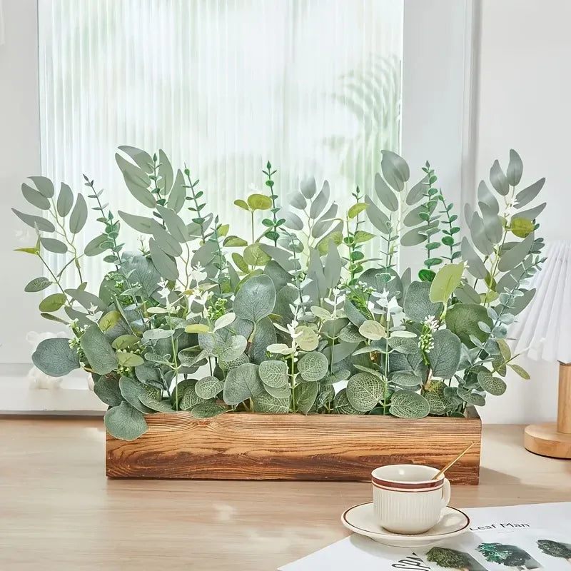Trendbay 15pcs Mixed Willow & Silver Artificial Eucalyptus Stems & Leaves