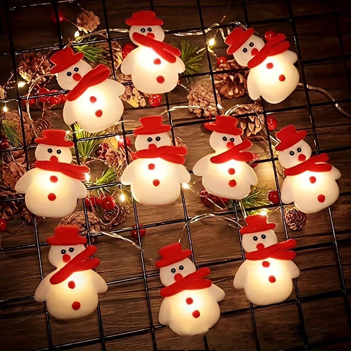 Trendbay LED Christmas Snowman String Lights 3m Plush Snowman Fairy