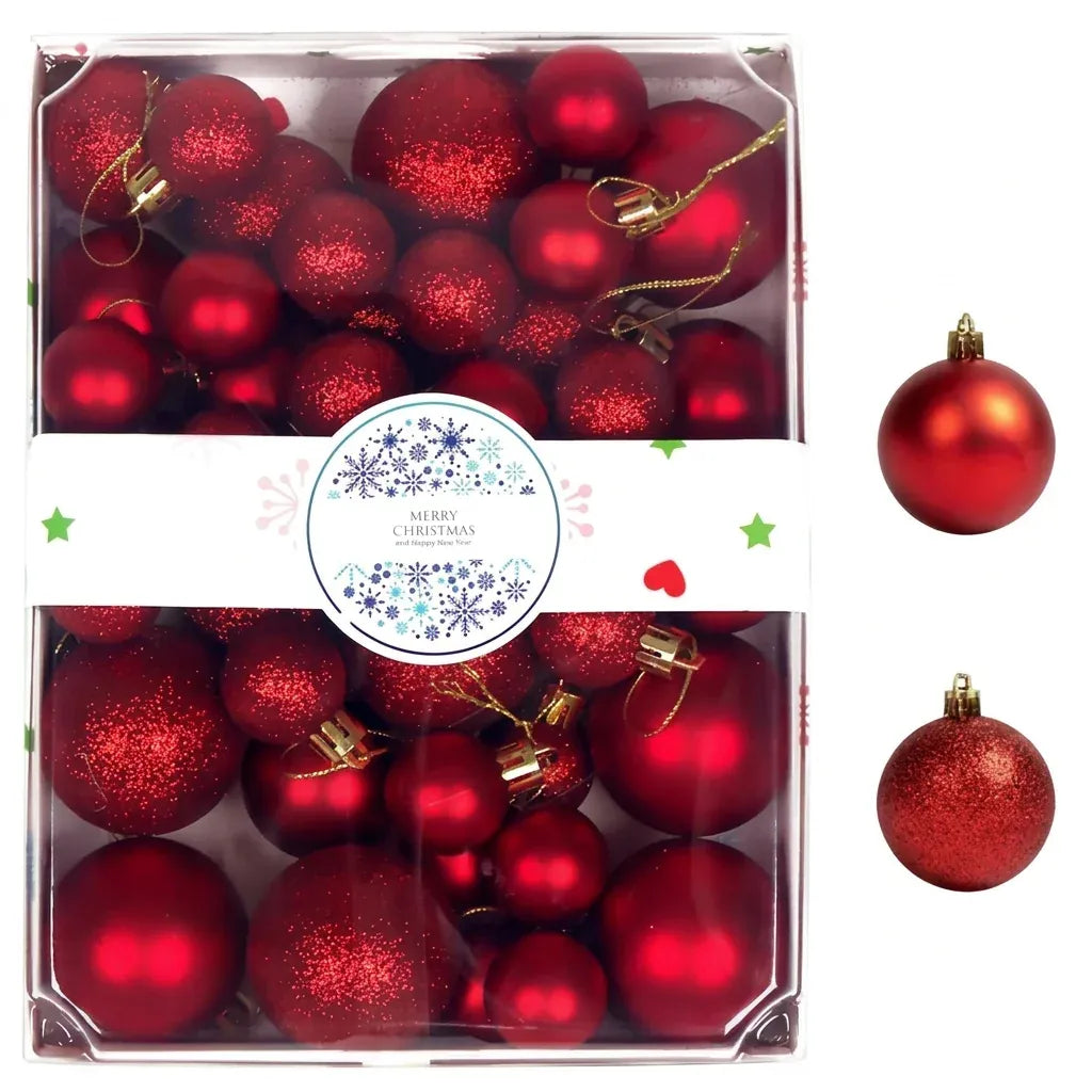 Trendbay 42pcs Red Christmas Tree Baubles Set