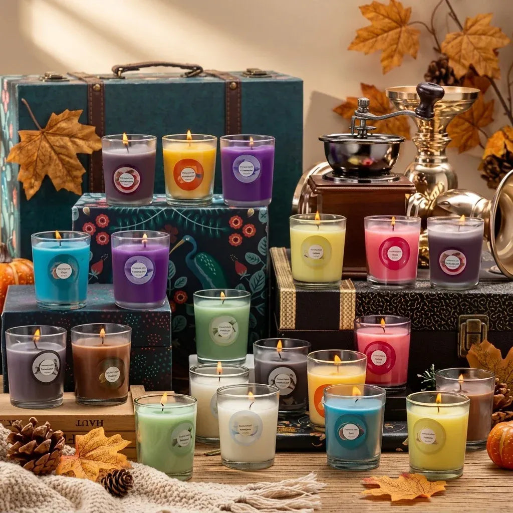 20pcs Scented Glass Candle Set 10 Fragrances