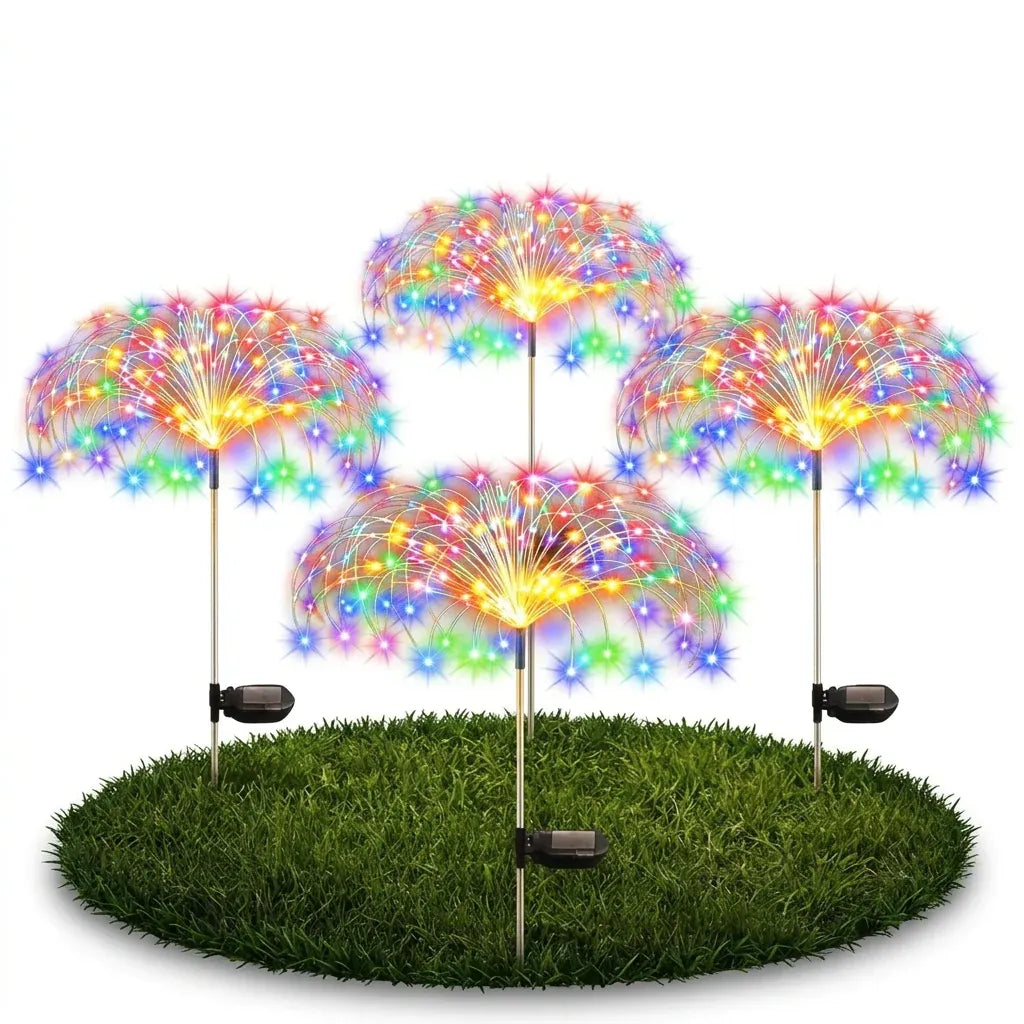 4Pack Solar Firework String Lights 360 Colorful LEDs