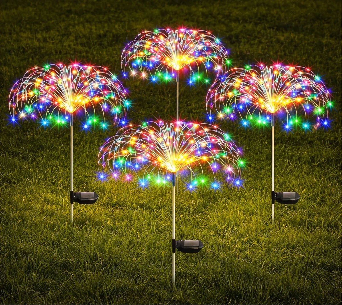 4Pack Solar Firework String Lights 360 Colorful LEDs