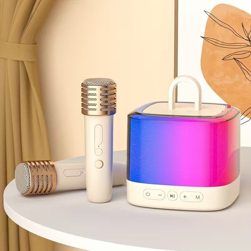 Audio Speakers: Mini Karaoke Machine with Wireless Microphones