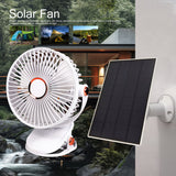 Solar Battery Camping Fan with Light Rechargeable