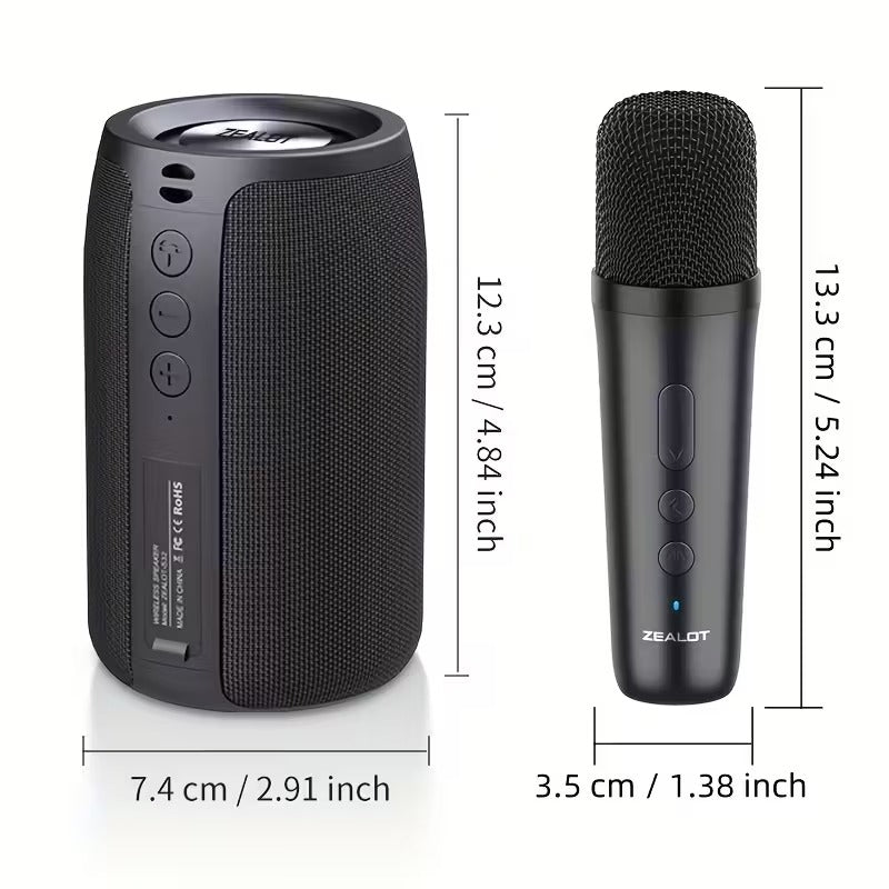 Audio Speakers: Wireless Speaker with Dual Karaoke Microphones