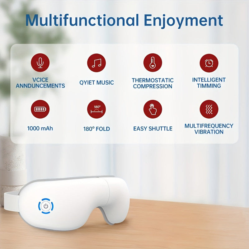 Massagers: 4D Portable Eye Massager with Heat & Music