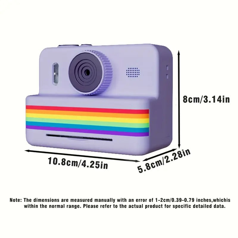 Camera Accessories: Portable Photo Printer Camera with Rechargeable Battery